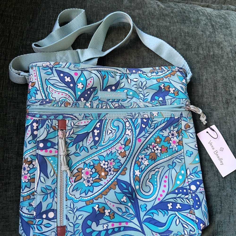 Vera Bradley Teal and Blue Floral Crossbody Bag